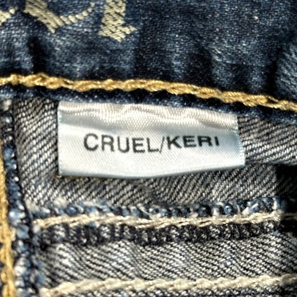 Cruel Keri Studded Boot Cut Blue Jeans Size 5 R Low Rise Slim Fit Medium Wash - Picture 7 of 10